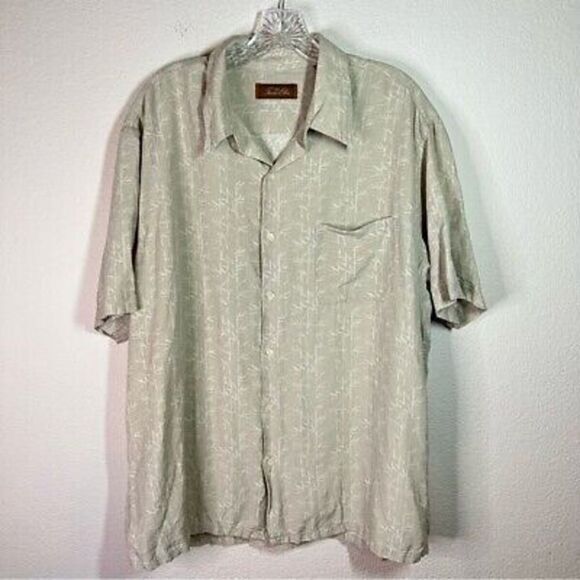 Tasso Elba mens silk linen blend button front shirt‎ size XL - Picture 1 of 5